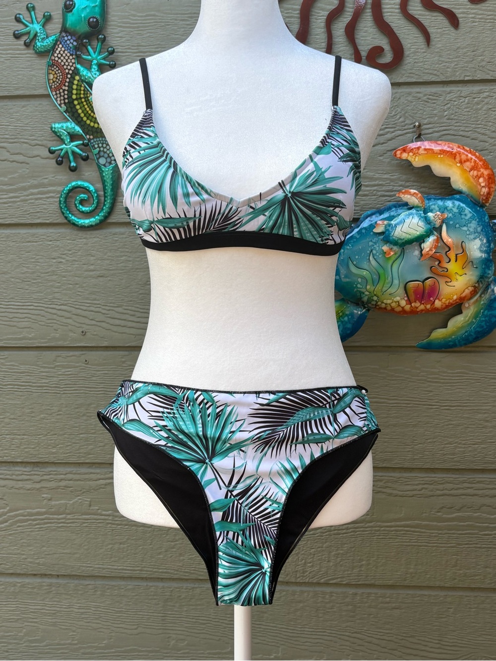 Rip Curl Palm Leaf Bikini Set - Teal/Black